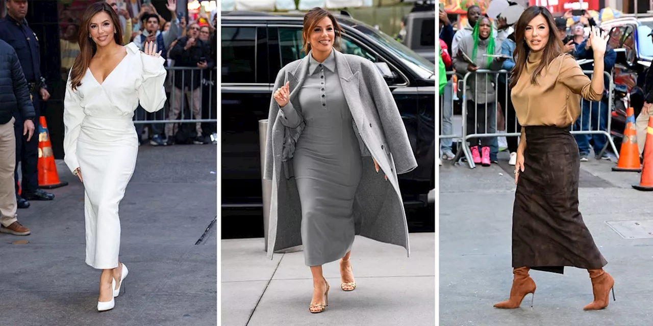 Eva Longoria Shows Three Contrasting Takes on Fall Business Attire