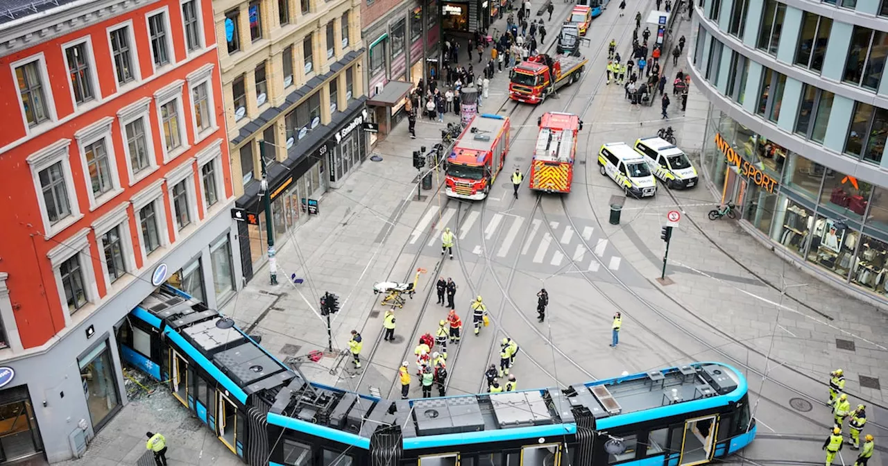 Oslo tram derails and crashes into computer store