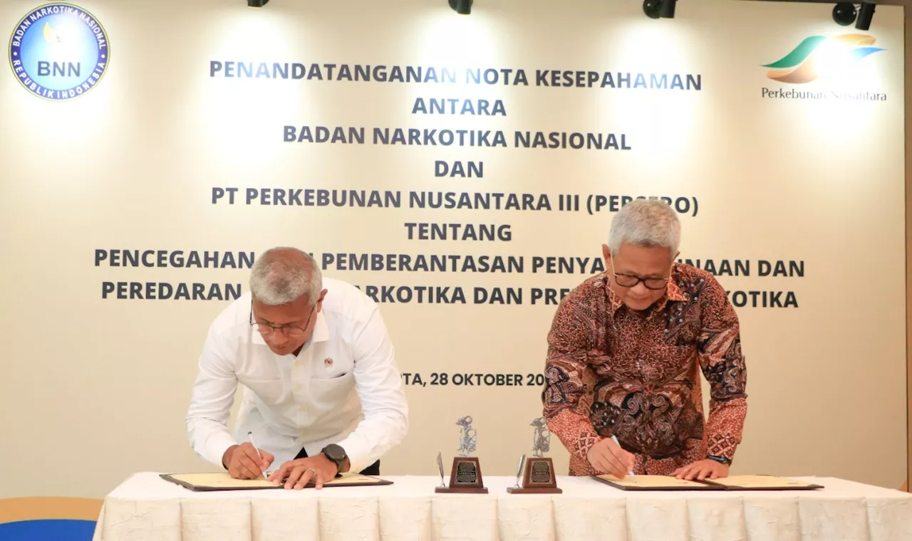 Berantas & Cegah Penyalahgunaan Narkotika, PTPN III Bersama BNN Jalin MoU