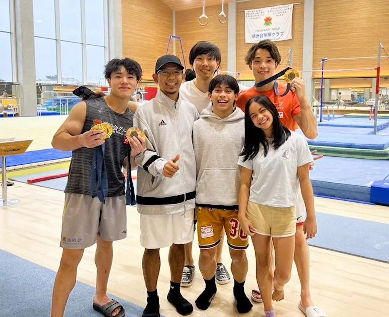 Japanese coach Kugimiya trains Yulo siblings in Tokyo