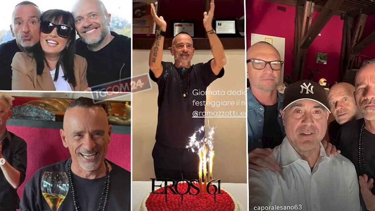 Eros Ramazzotti spegne 61 candeline con Antonacci e Pezzali