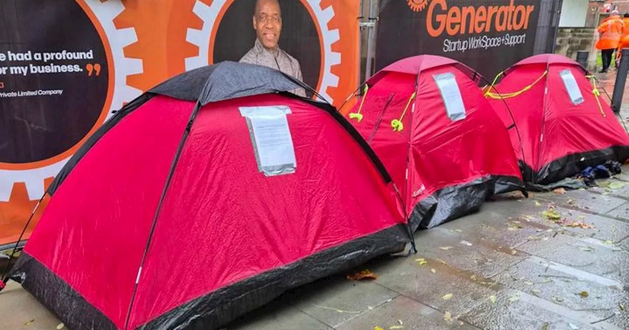 Parts of 'tent city' that outside Manchester Town Hall removed by council