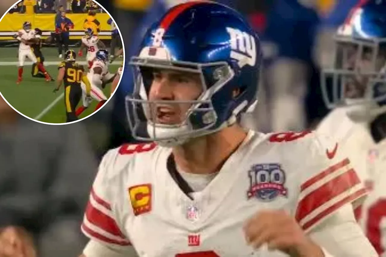 Daniel Jones absolutely lost it after Giants' atrocious two-point play