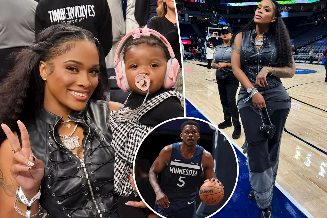 Anthony Edwards' girlfriend, Shannon, sits courtside at his NBA game after he filed paternity of child with another woman