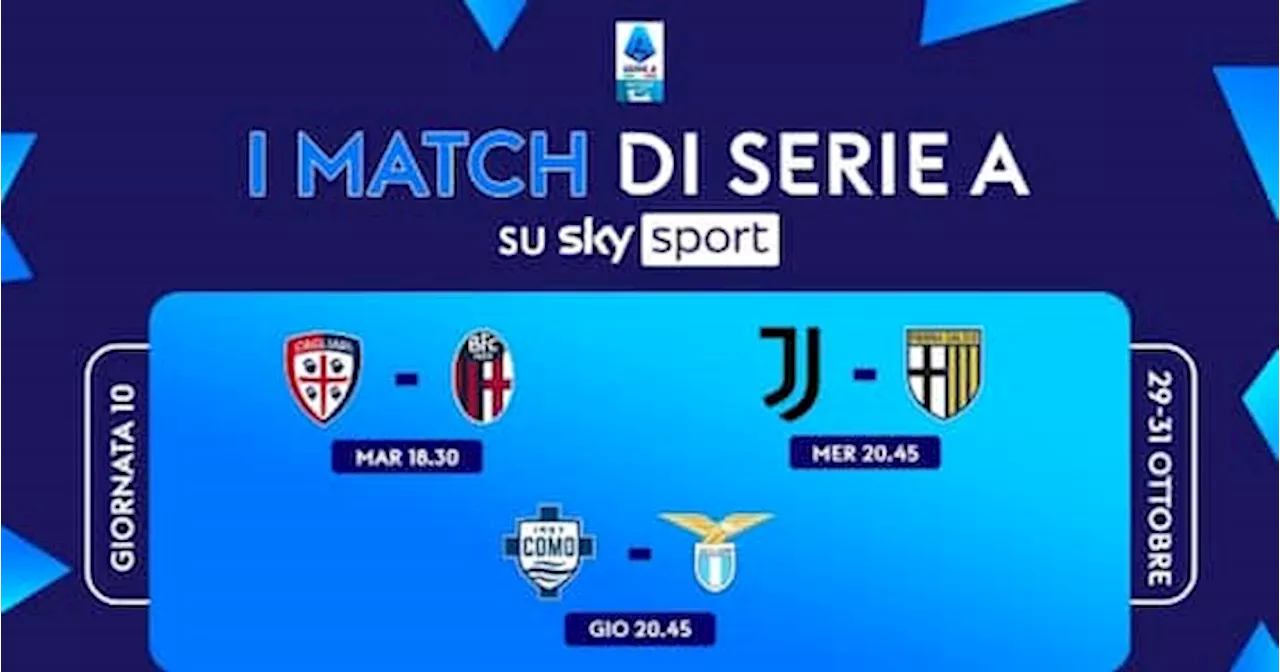 Il calendario di Serie A, 10^ giornata: le partite e gli orari del turno infrasettimanale