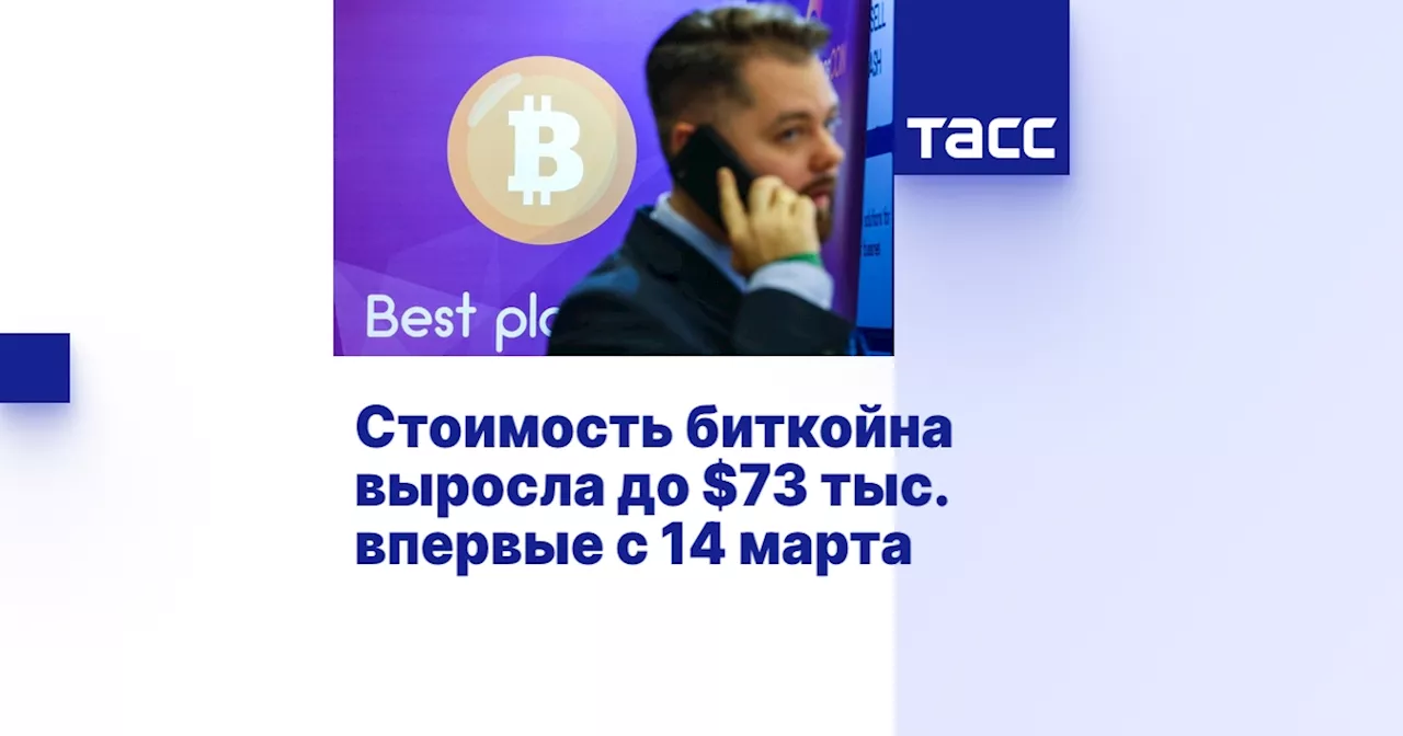 Стоимость биткойна выросла до $73 тыс. впервые с 14 марта