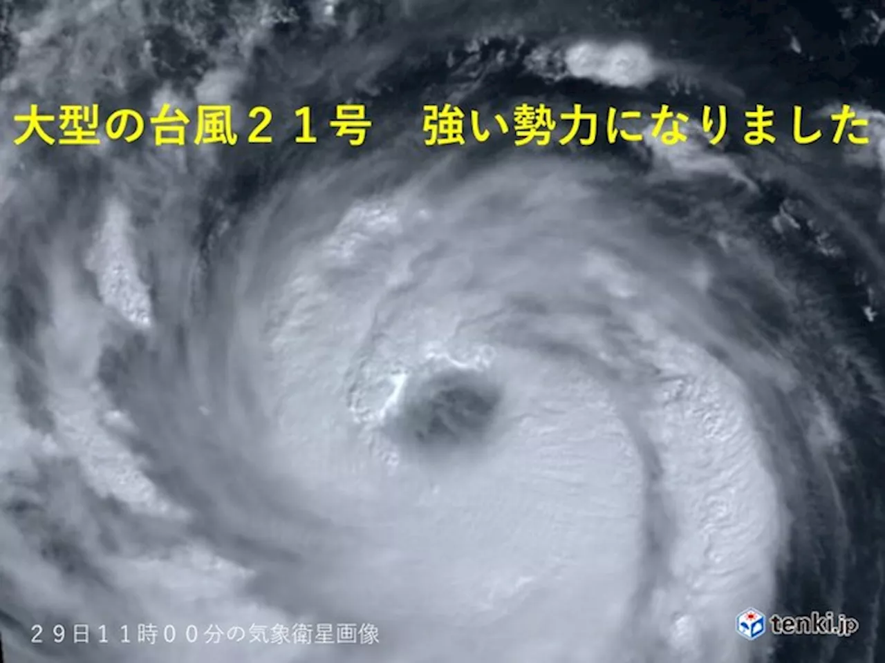 大型の台風21号 強い勢力となりました さらに発達し非常に強い勢力で沖縄の南へ(気象予報士 吉田 友海 2024年10月29日)