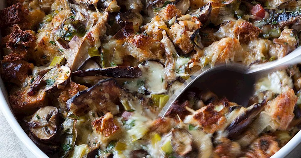 Ina Garten's Mushroom and Leek Bread Pudding Recipe