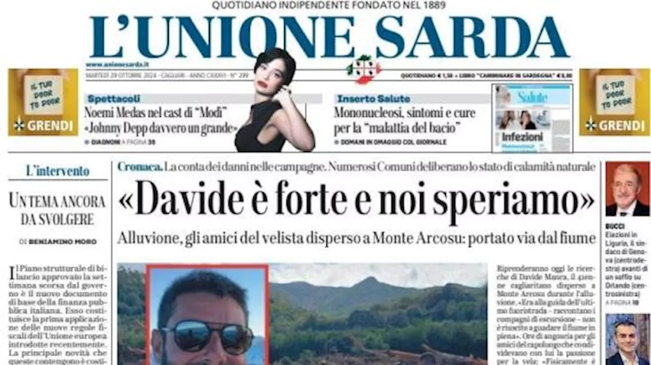 Il Cagliari ospita il Bologna, L'Unione Sarda in prima pagina: 'Voglia di riscatto'