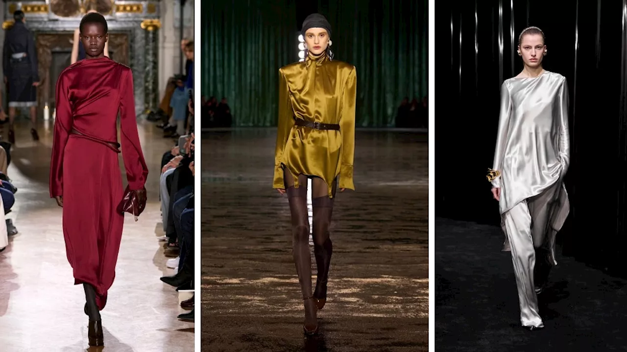 Las blusas y camisas satinadas son la tendencia más elegante de Otoño-Invierno 2024 según pasarelas