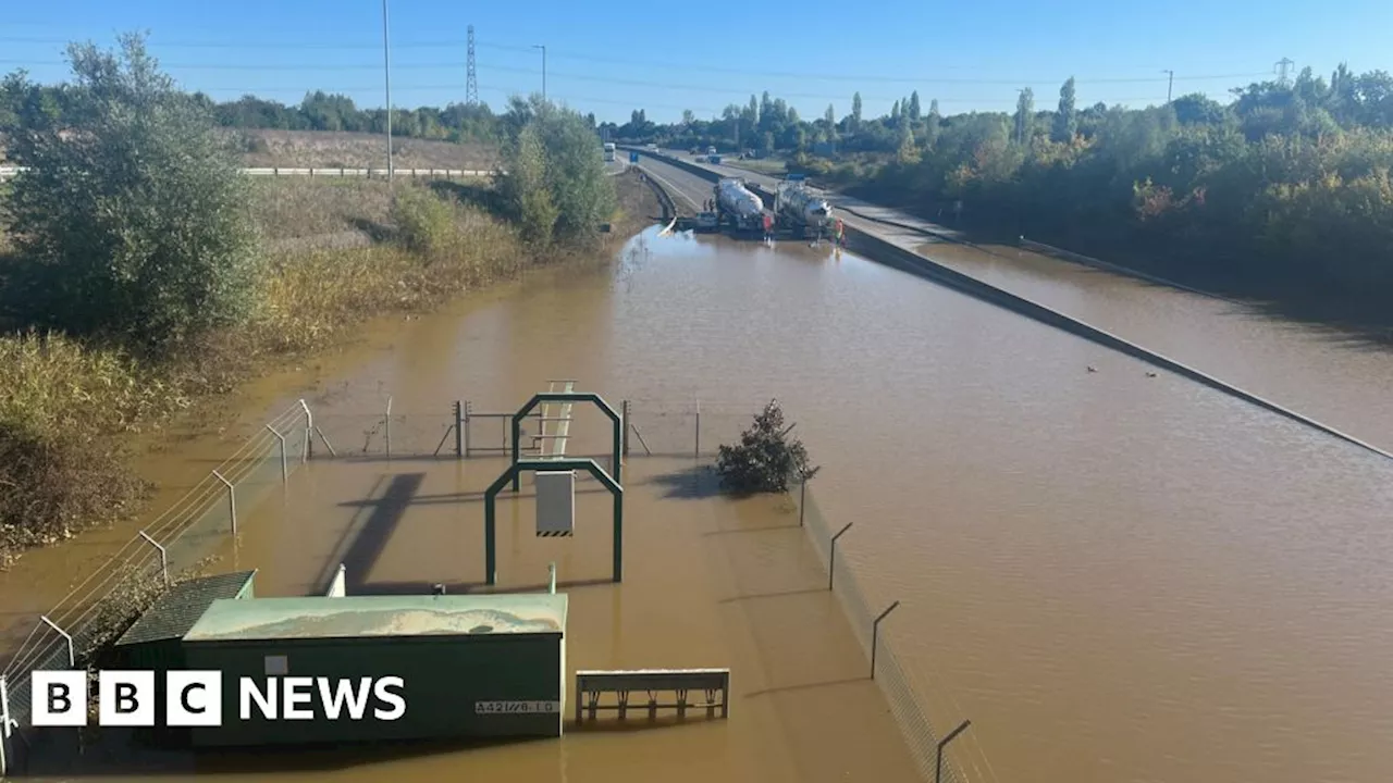 Pumping station re-emerges as Bedford A421 flooding recedes