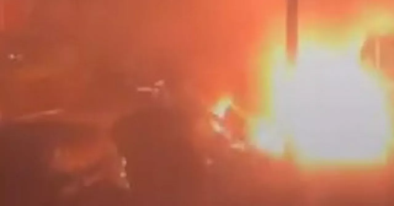 Moment car explodes in Scots street as cops probe 'wilful fire'