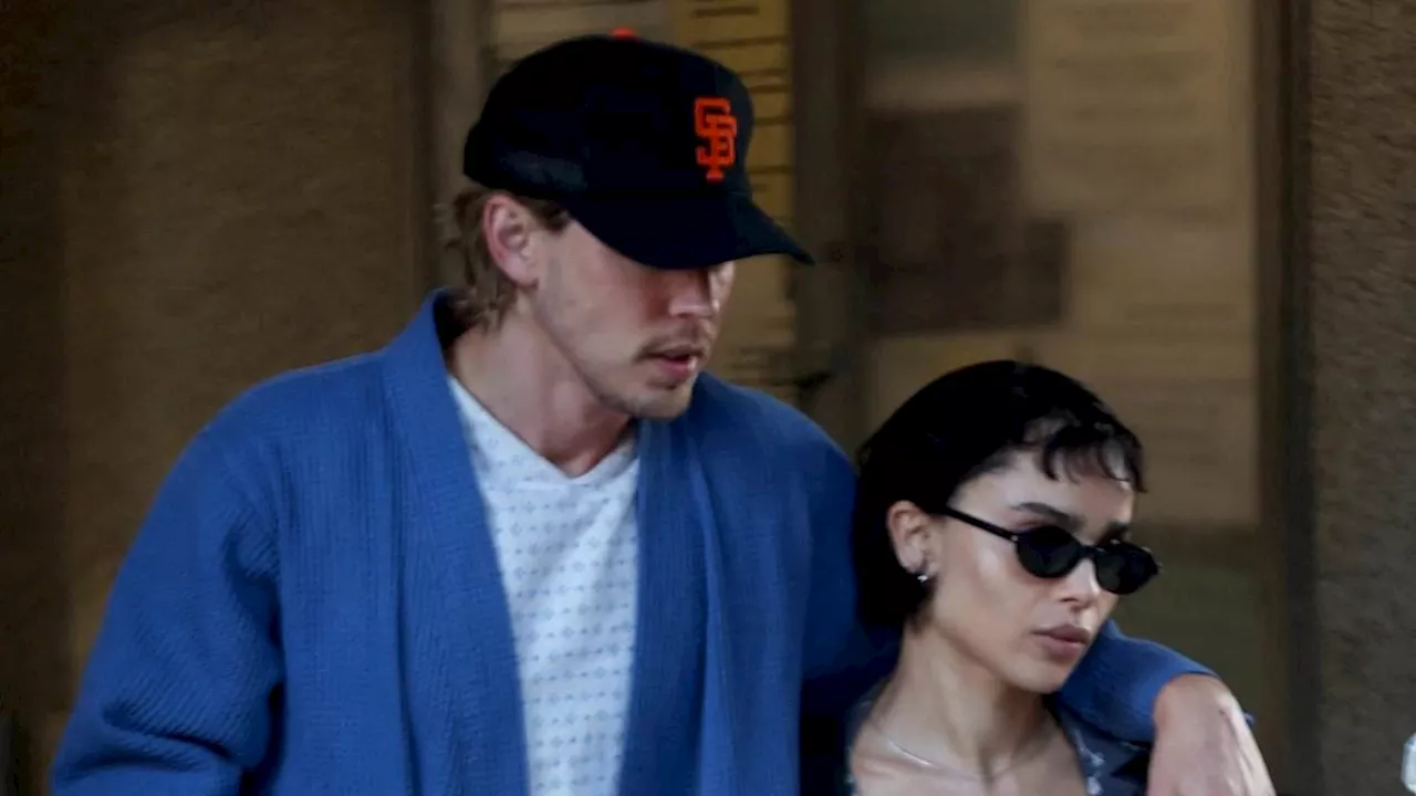 Austin Butler shows off BLACK EYE as he films with braless Zoe Kravitz in NYC for crime thriller...