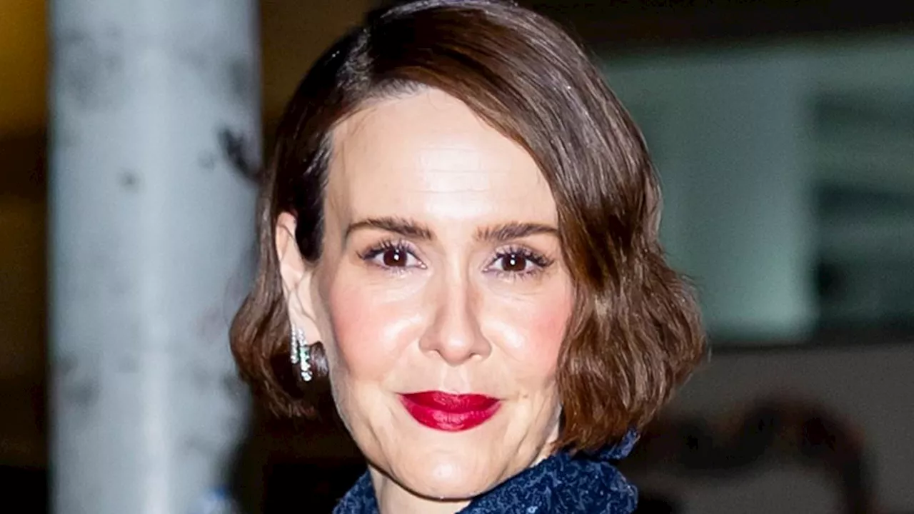 Sarah Paulson dazzles in a sparkling blue dress while promoting horror film Hold Your Breath in NYC