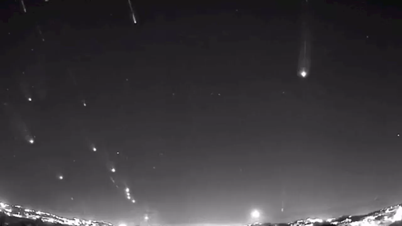 Incredible timelapse video shows Israel's Iron Dome taking out Iranian rockets with explosions...