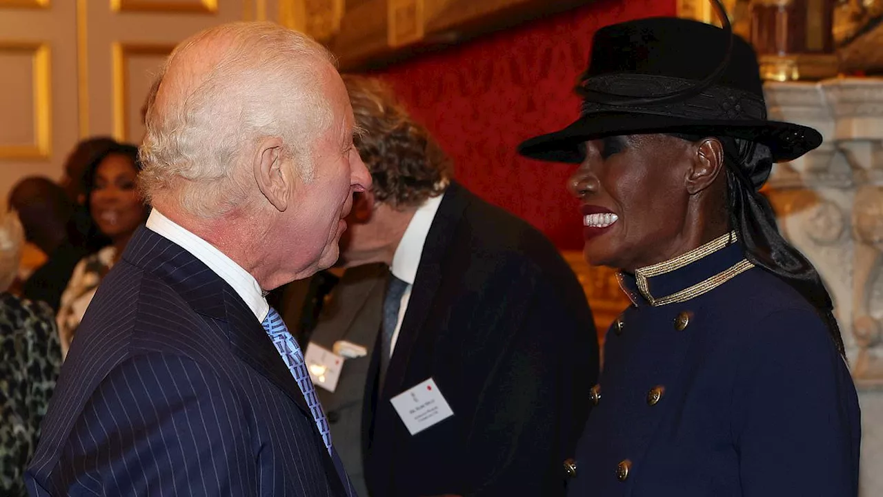 King Charles meets Grace Jones at Commonwealth reception