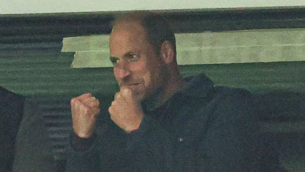 Prince William says he's 'lost my voice' after cheering his beloved Aston Villa to victory against...