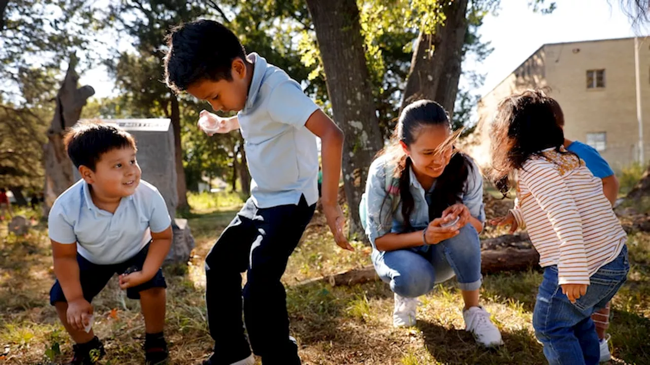 Children learn about science at W.W. Glover Cemetery