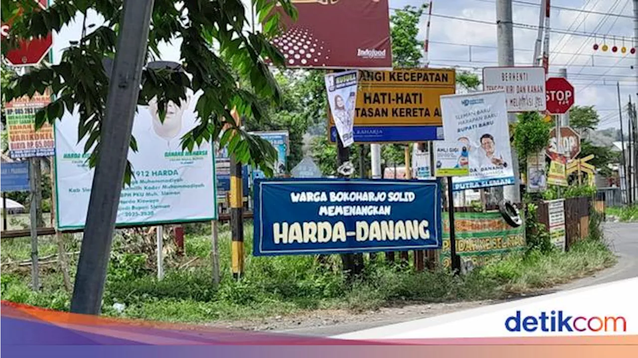 APK Sleman Dipasang di Perlintasan KA-Kantor Lurah, Bawaslu Turun Tangan