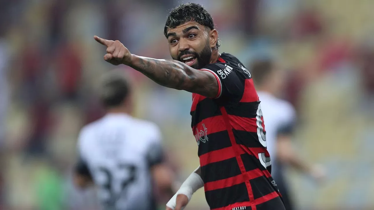 Gabigol passa perto de marcar, mas toca menos na bola que Rossi