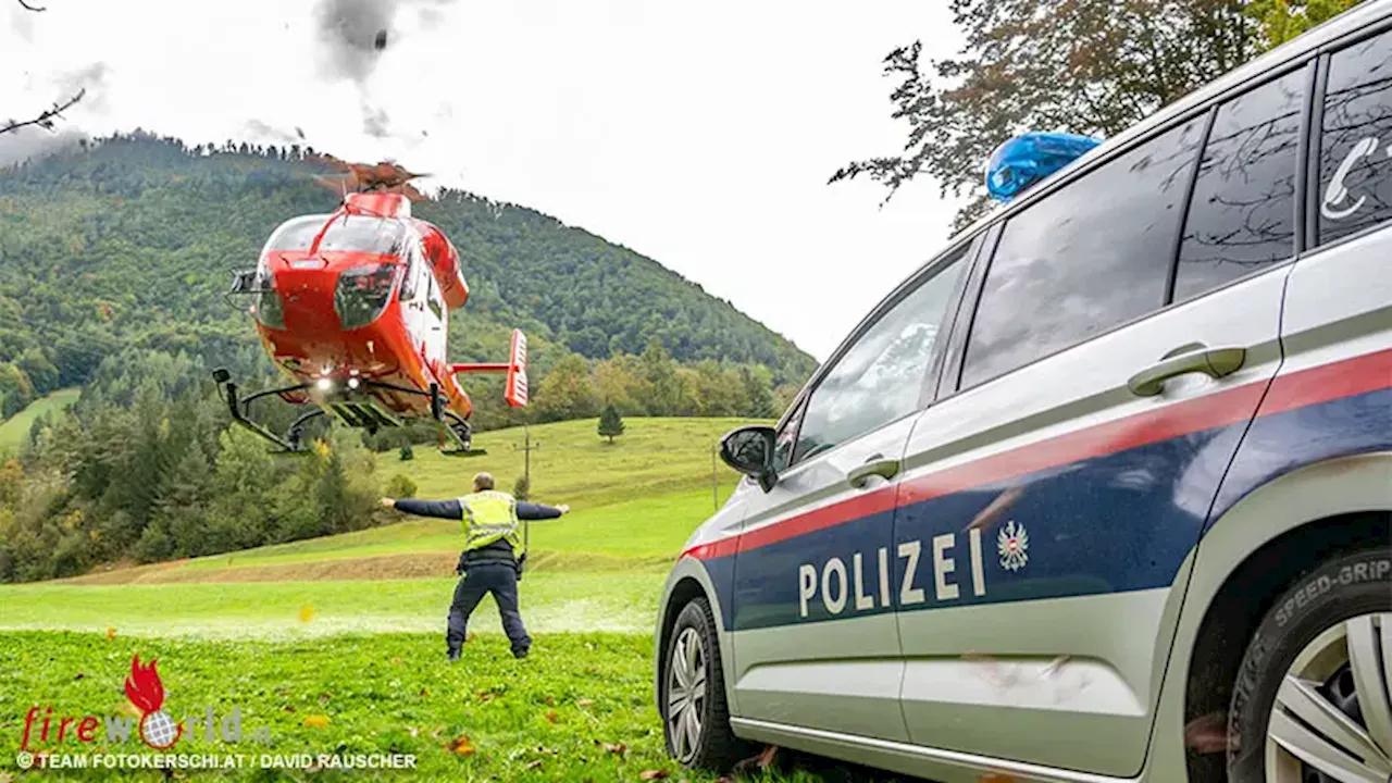 Oö: Rettungsauto prallt gegen Brückenpfeiler → ein Schwerverletzter sowie zwei Leichtverletzte in Molln