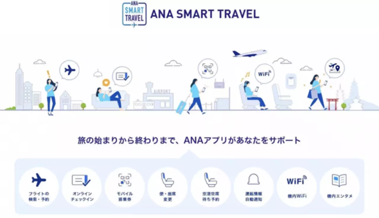 欠航・遅延時の補償がネットで可能に！ 「ANA Smart Travel」サービス拡充