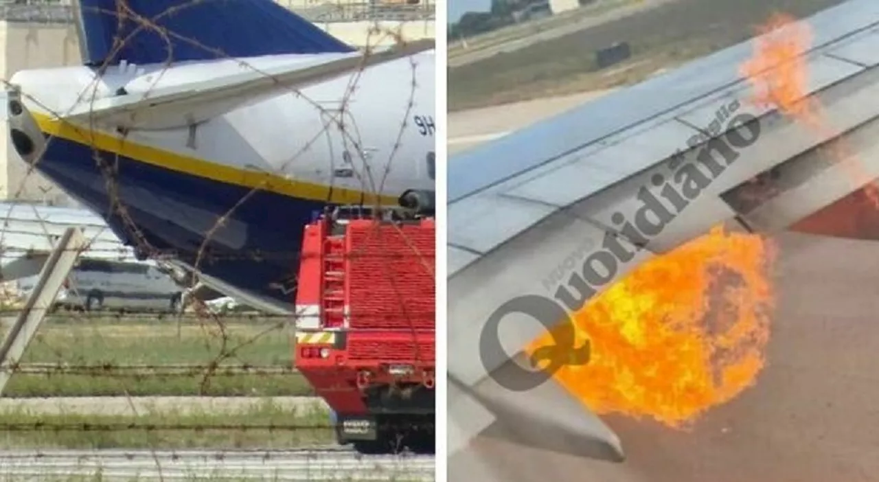 Paura per un principio di incendio sul motore dell'aereo Brindisi-Torino