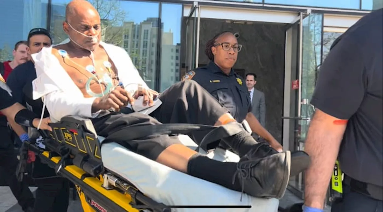 PHOTOS: Ex-HPD cop found guilty in Harding Street raid trial escorted out of courthouse in ambulance. What happened