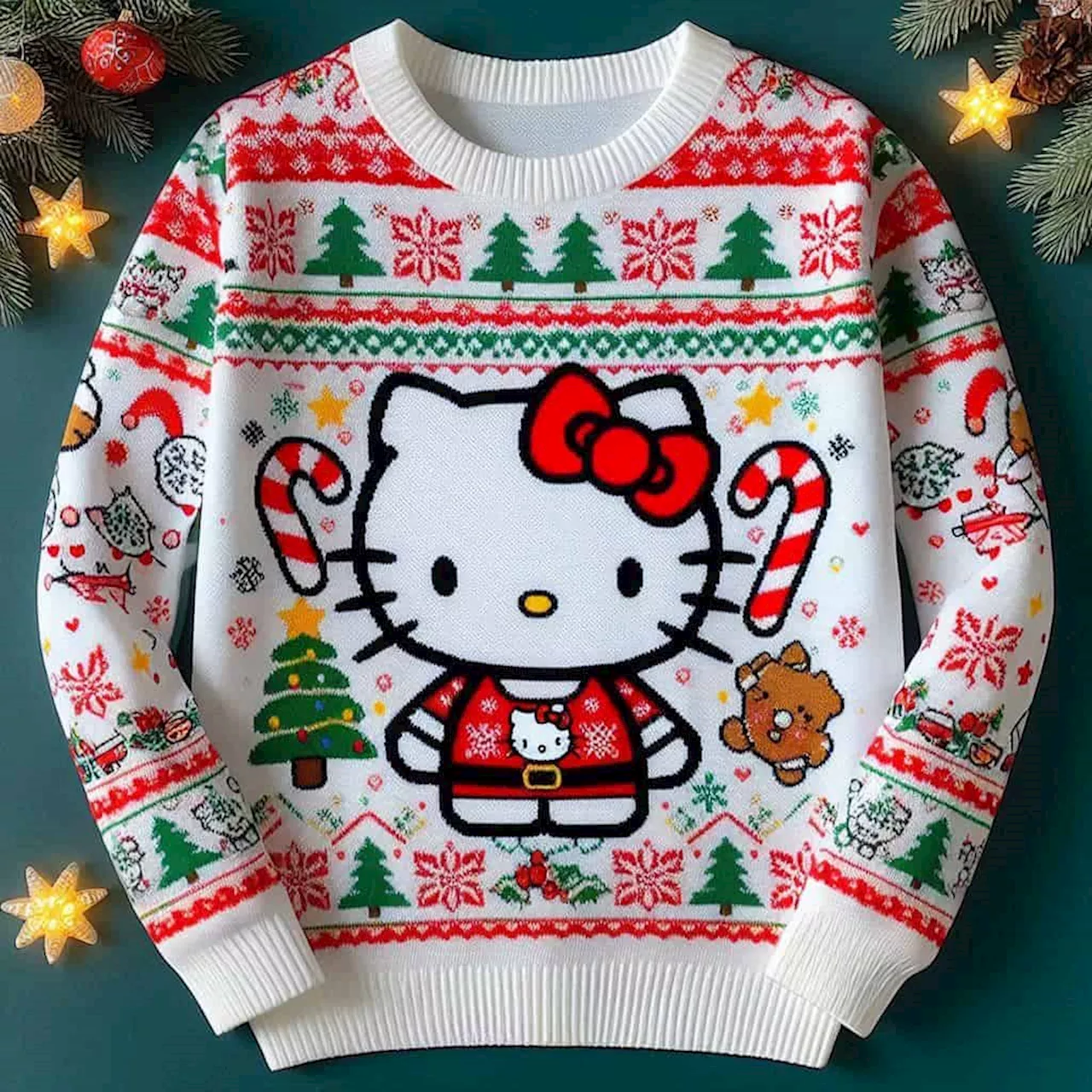 Encuentran el encantador suéter navideño de Hello Kitty en Bodega Aurrerá