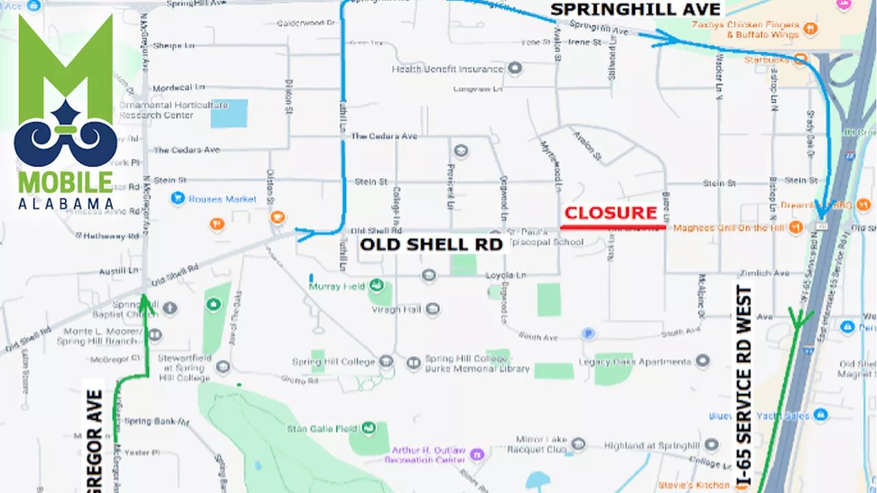 Section of Old Shell Rd. will close Saturday and Sunday Oct 5-6 for tree care operations