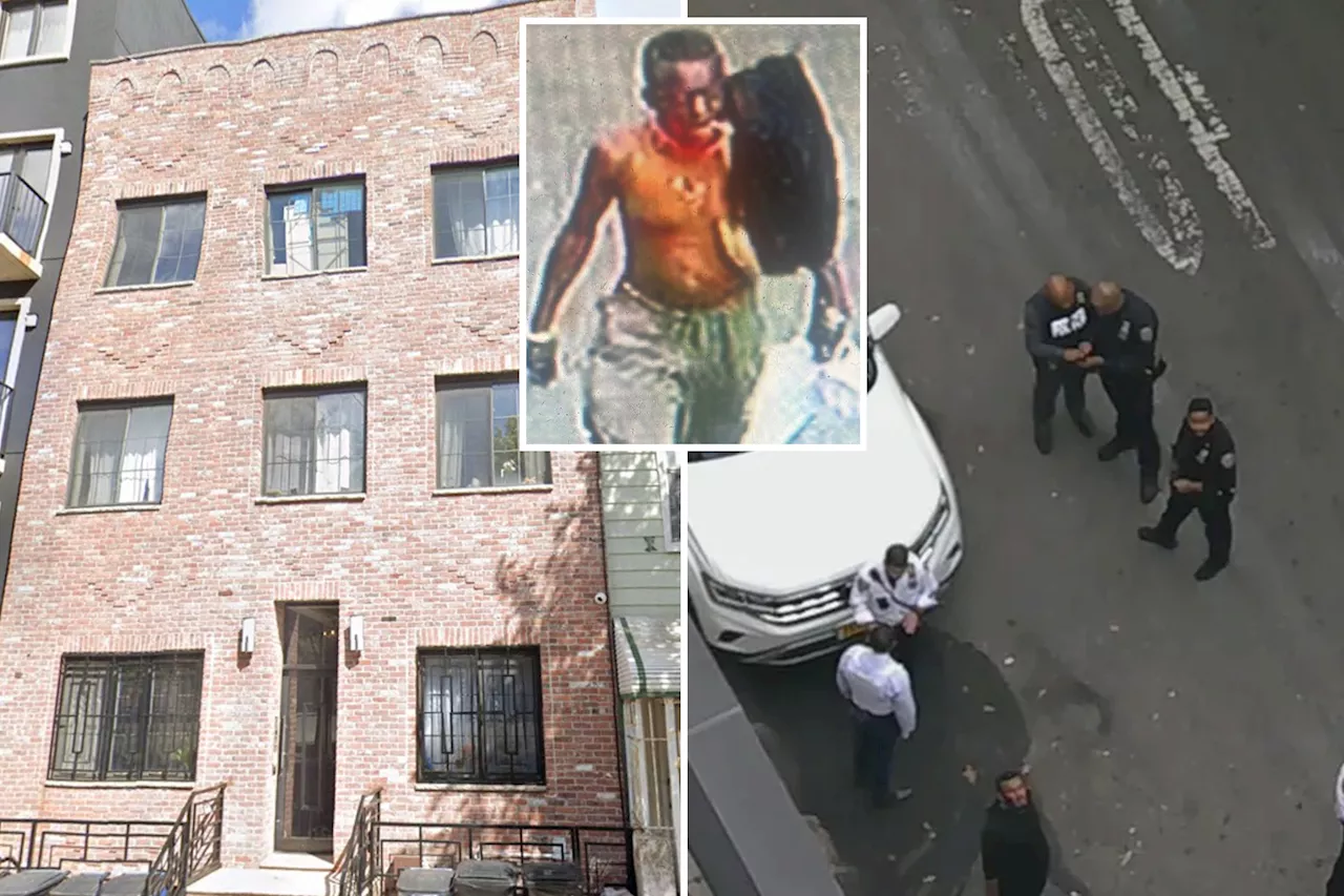 Shirtless whacko knifes two men when they catch him tossing trash on their sidewalk: cops