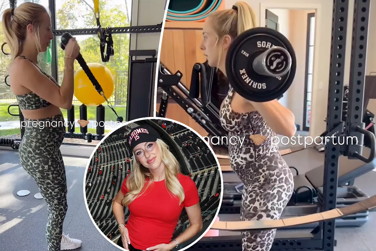 Brittany Mahomes shares glimpse inside her pregnancy workout alongside fellow Chiefs WAG Lyndsay Bell