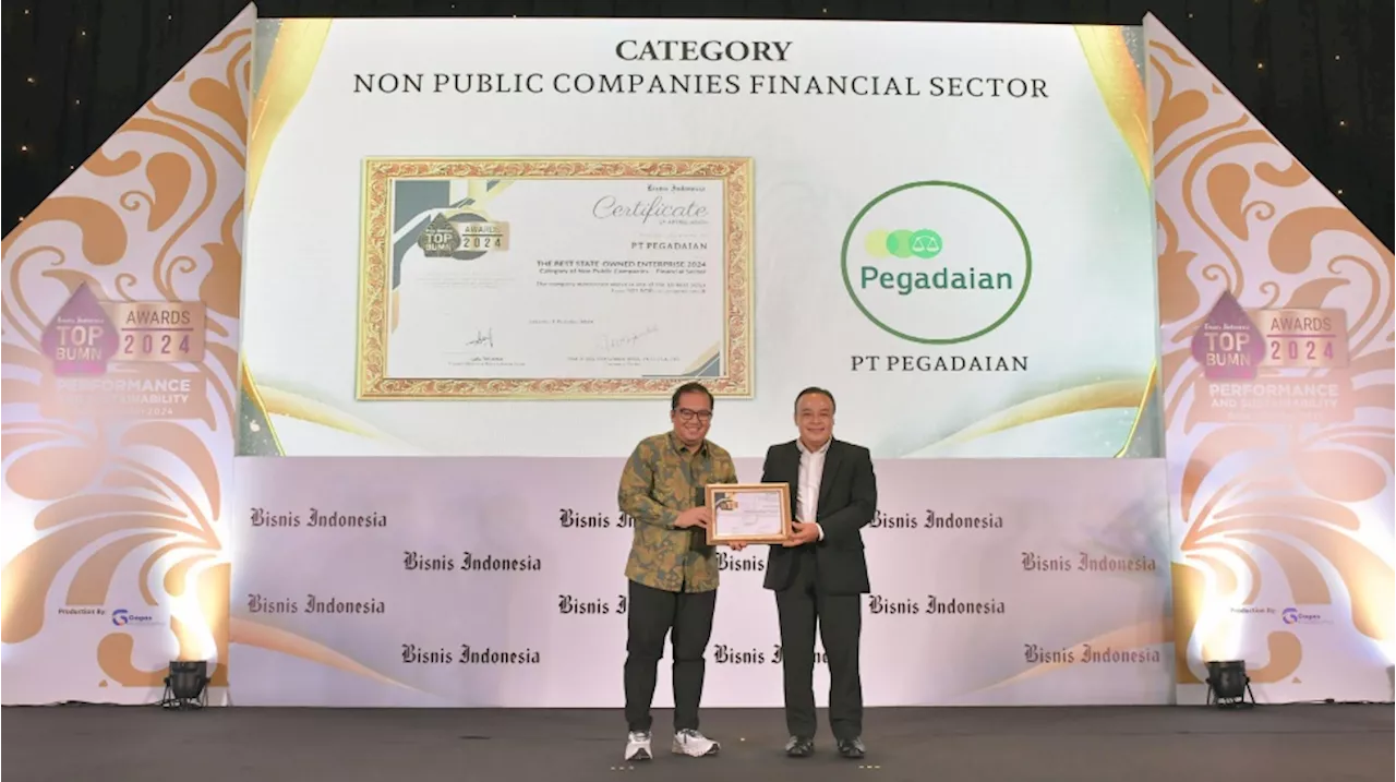 Kinerja Semakin Berkilau, Pegadaian Raih 2 Penghargaan Bisnis Indonesia TOP BUMN Awards 2024