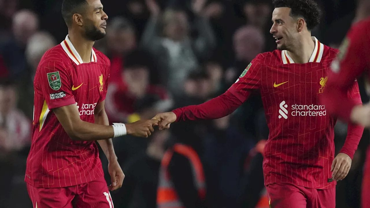 Liverpool beats Brighton 3-2 to advance to quarterfinals in English League Cup title defense