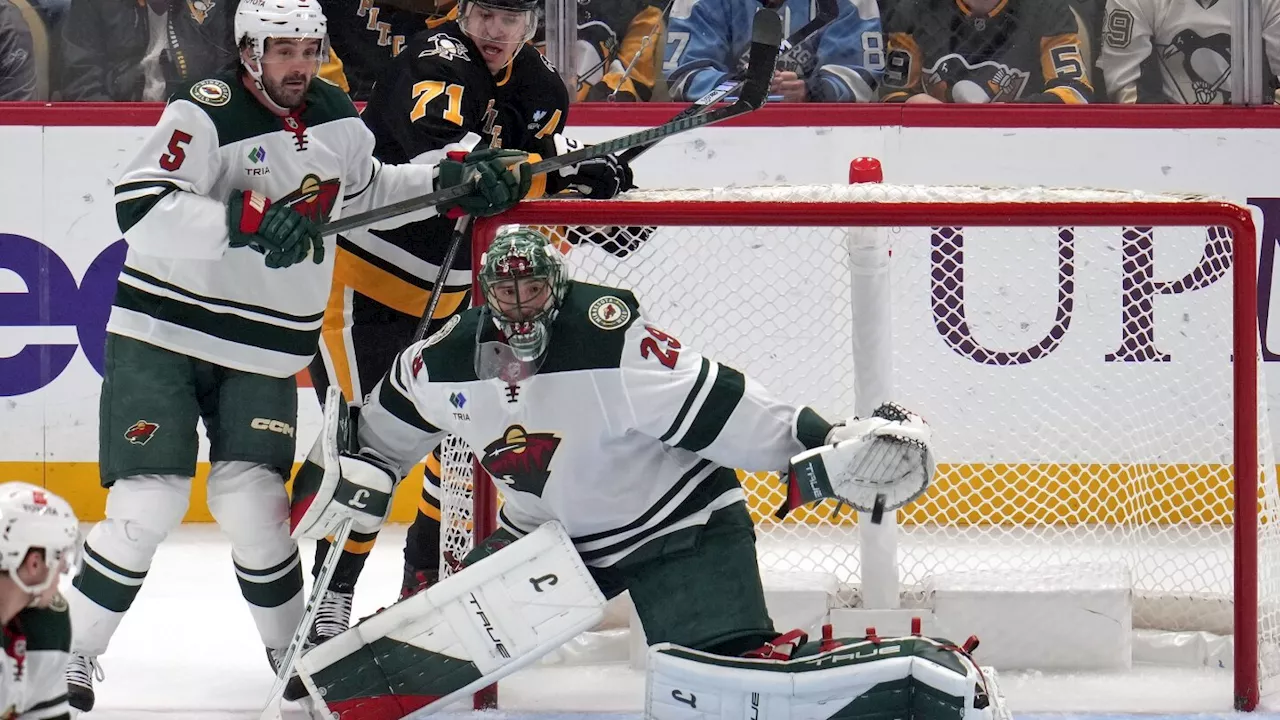 Marc-Andre Fleury stops 26 to lead Wild past Penguins 5-3