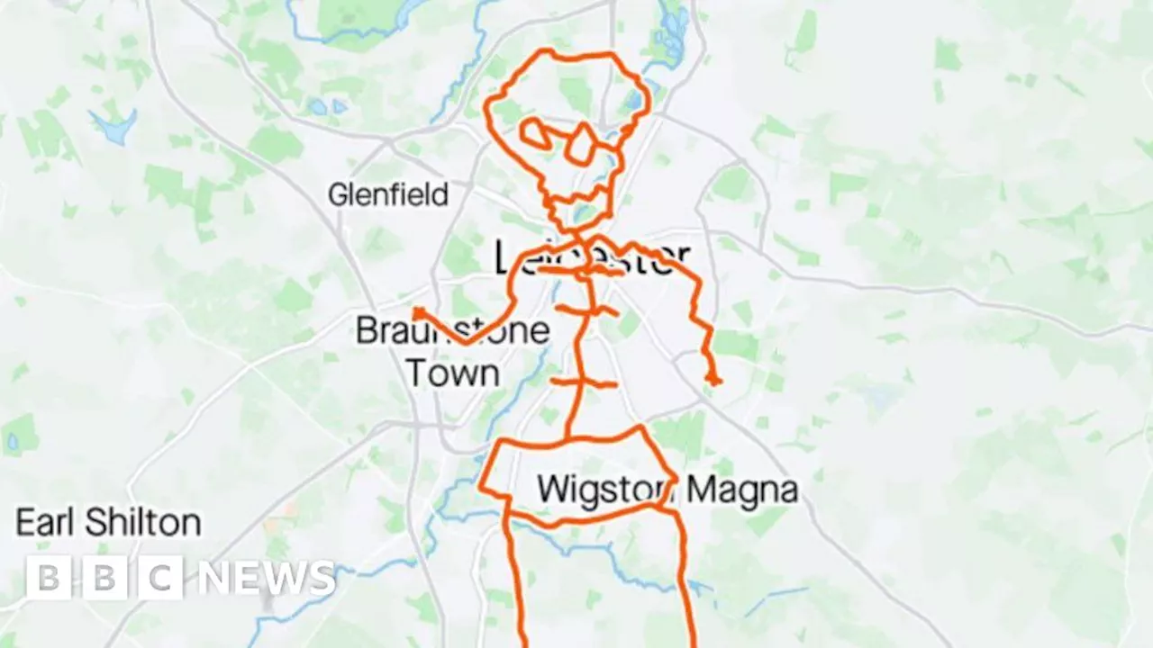 Cyclist creates skeleton-shaped route around Leicestershire