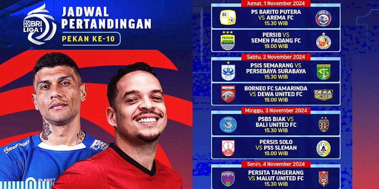 Jadwal Live Streaming Pertandingan BRI Liga 1 2024/25 Matchweek ke 10 di Vidio