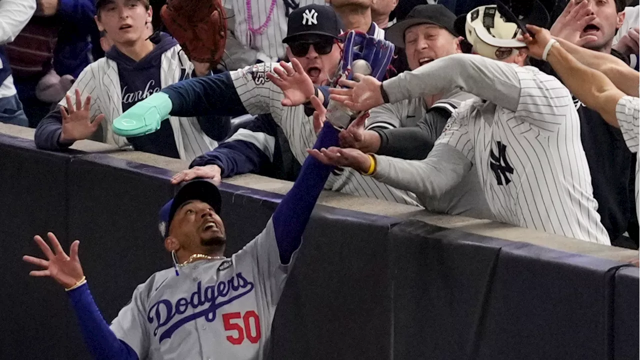 Yankees fans ejected after ripping ball from Mookie Betts' glove during Game 4 of World Series