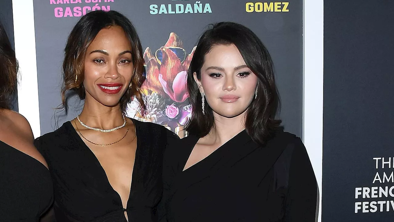 Selena Gomez looks leggy as Zoe Saldana takes the plunge at Emilia Perez screening in LA