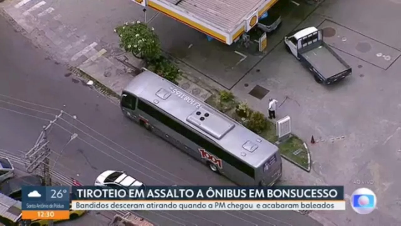 Bandidos assaltam ônibus, fazem moradoras reféns e trocam tiros com a PM na Avenida Brasil