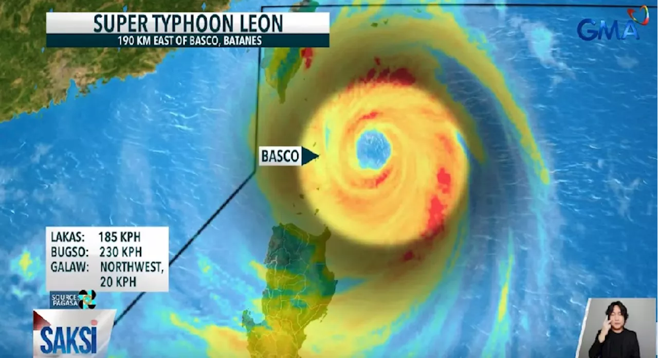 Signal No. 5, itinaas sa Northern, eastern Batanes dahil kay Super Typhoon 'Leon'