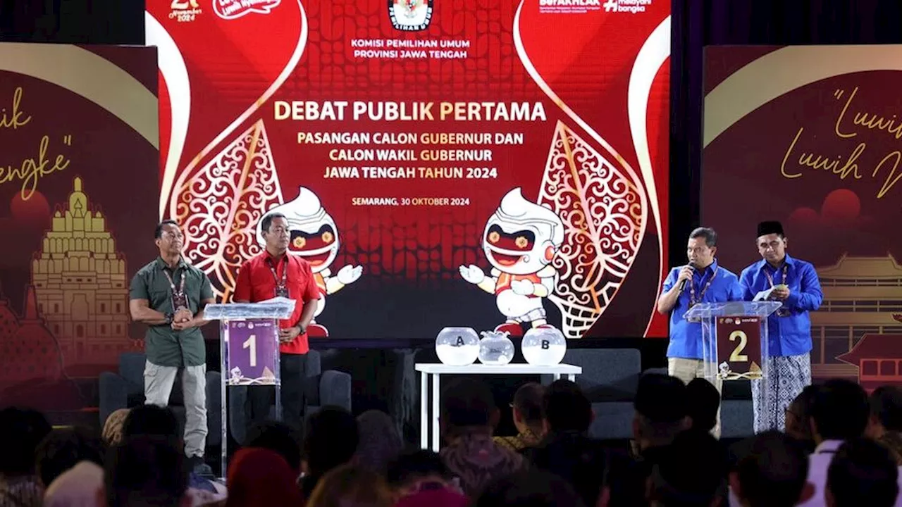 Debat Pilkada Jateng, Andika Soroti Penurunan Indeks Demokrasi, Luthfi Bawa Nama Jokowi