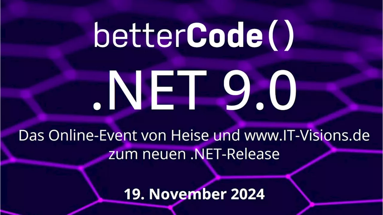 betterCode() .NET 9.0: Jetzt noch Frühbuchertickets für Online-Konferenz sichern