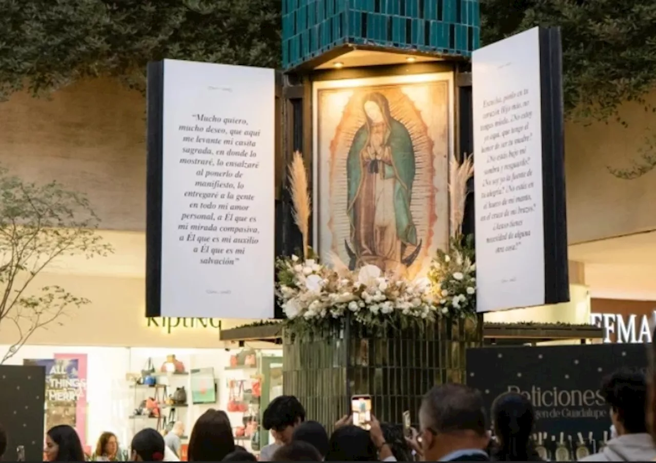 Mexican Catholics gather in shopping center to pray rosary in honor of Our Lady of Guadalupe