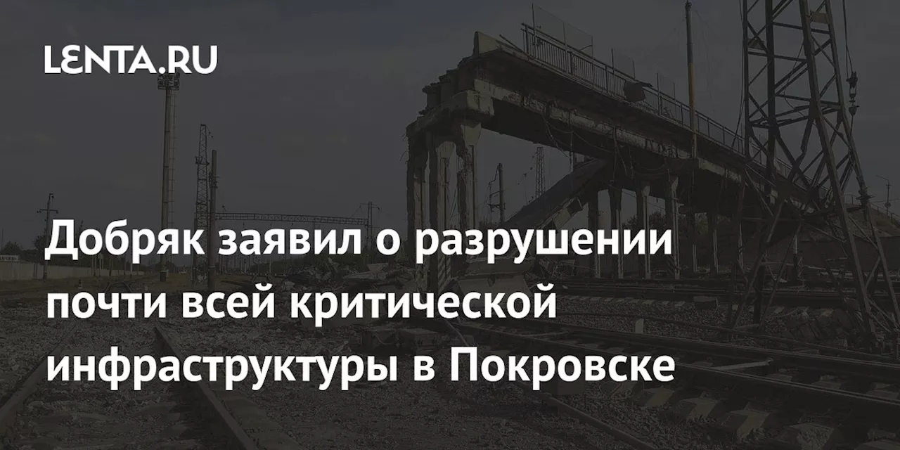 Добряк заявил о разрушении почти всей критической инфраструктуры в Покровске