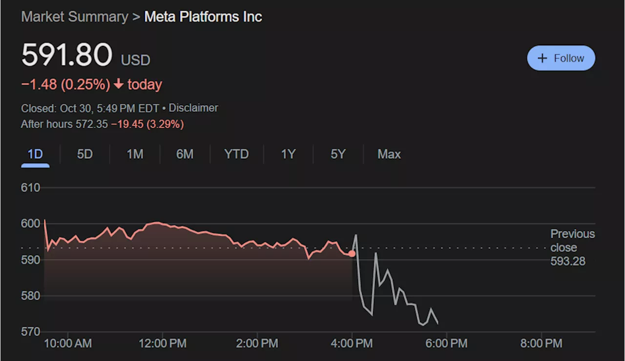 메타, 내년 인프라 투자 부담에 시간외 거래서 3% 급락