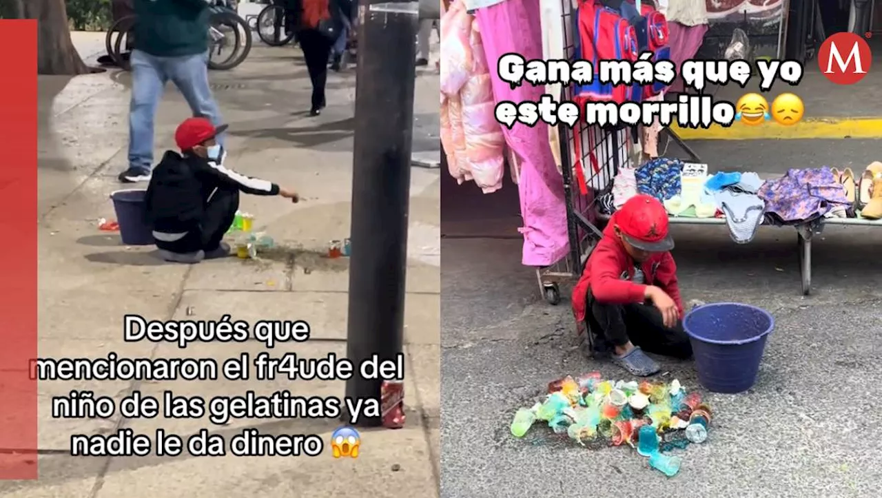 Vuelven a grabar a niño de las gelatinas; nadie le dona dinero tras exponer su estafa