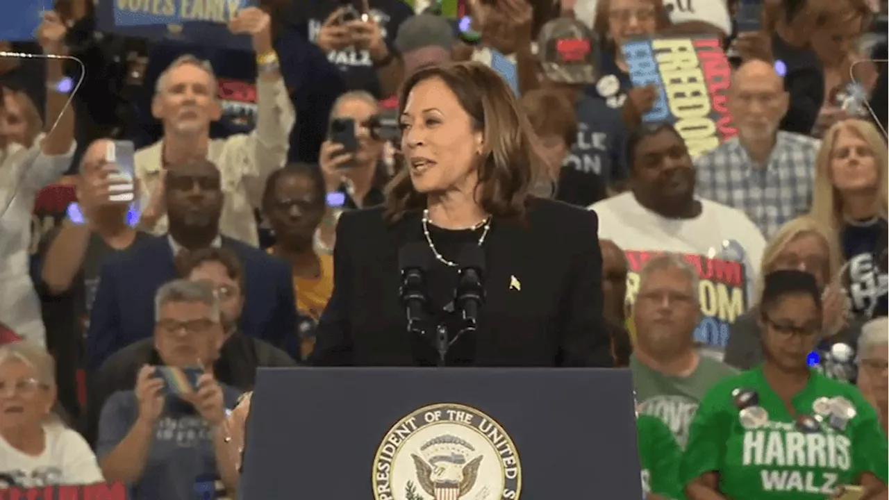 'We are fighting for Democracy': VP Kamala Harris rallies at PA Farm Show Complex