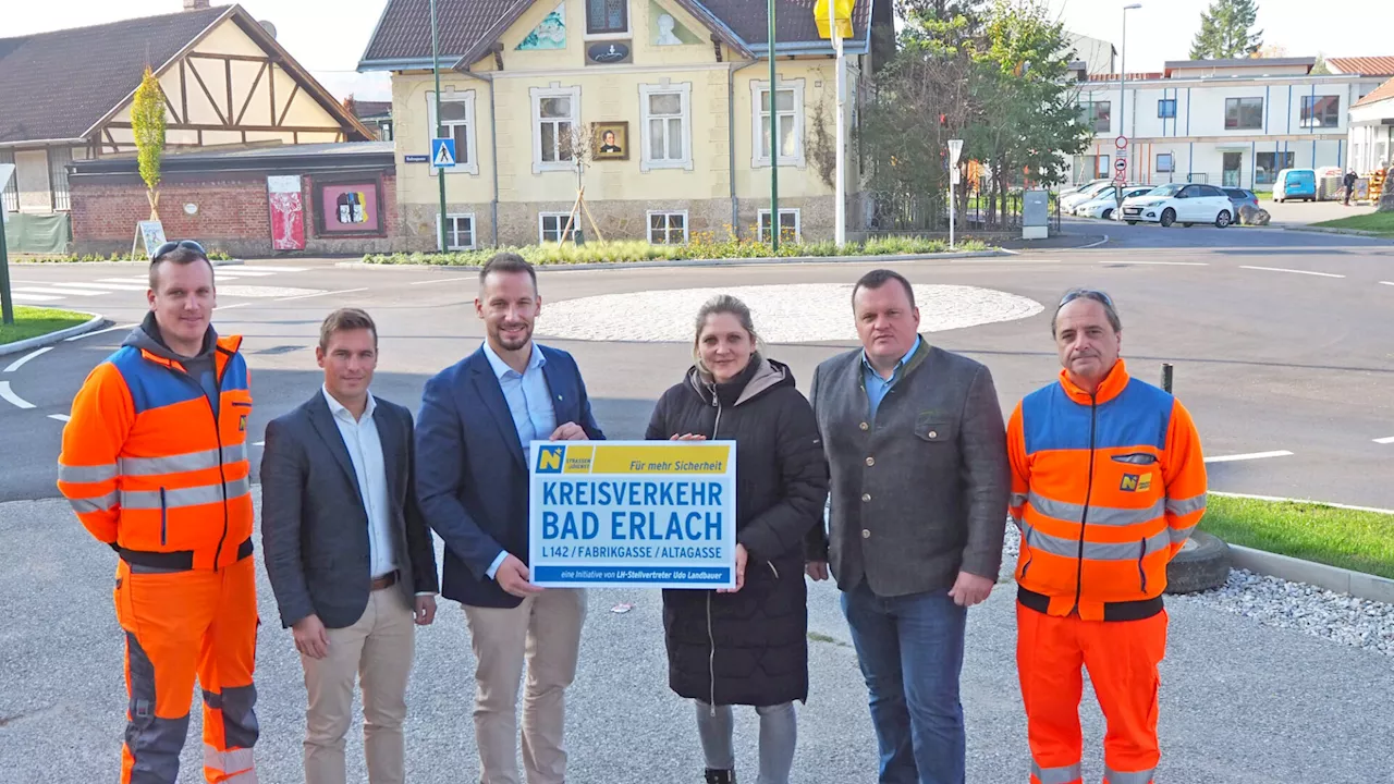 Neuer Kreisverkehr auf Bad Erlacher Landesstraße