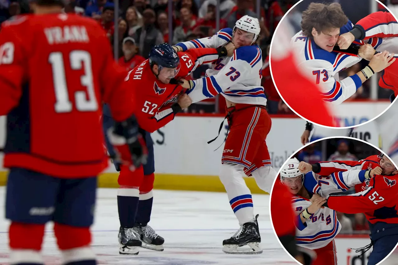 Matt Rempe fights Capitals heavyweight in first shift back with Rangers